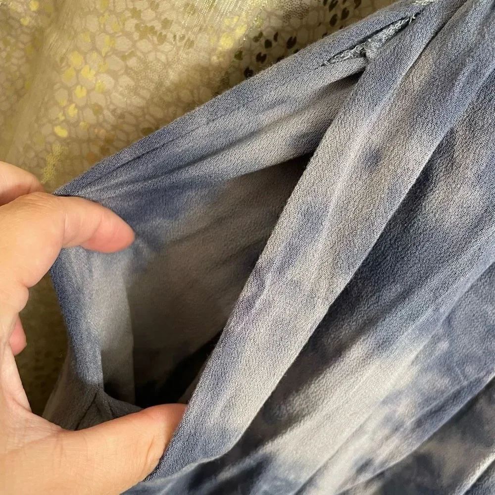 Free People Just Float Gray Blue Strapless Tie Dye Jumpsuit Medium - Picture 7 of 11